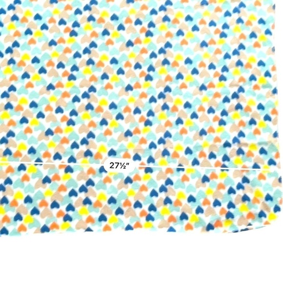 Greenbrier. fleece blanket swaddle multicolor heart pattern 28 x 27.5 - Picture 5 of 7